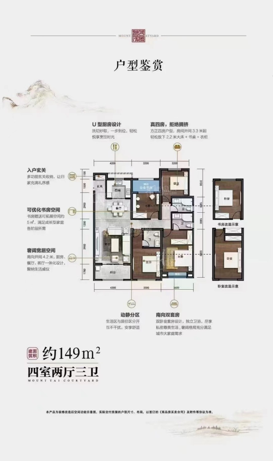 泰安泰山院子4室2厅3卫户型图-泰安楼盘网