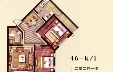 48-kl 二室二厅一卫110.80平