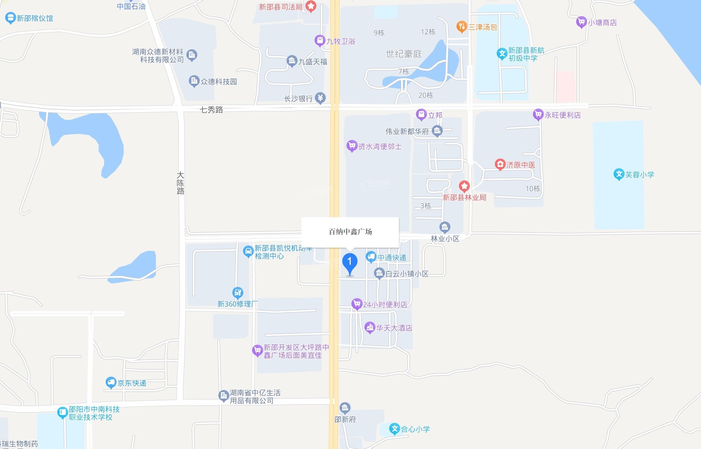 百纳中鑫广场位置图