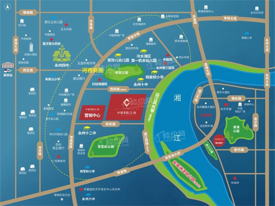 中梁拾光悦江府位置图