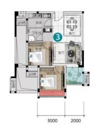 四会翡翠名轩户型图C栋61㎡221