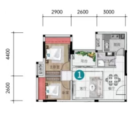 四会翡翠名轩户型图A栋58㎡221