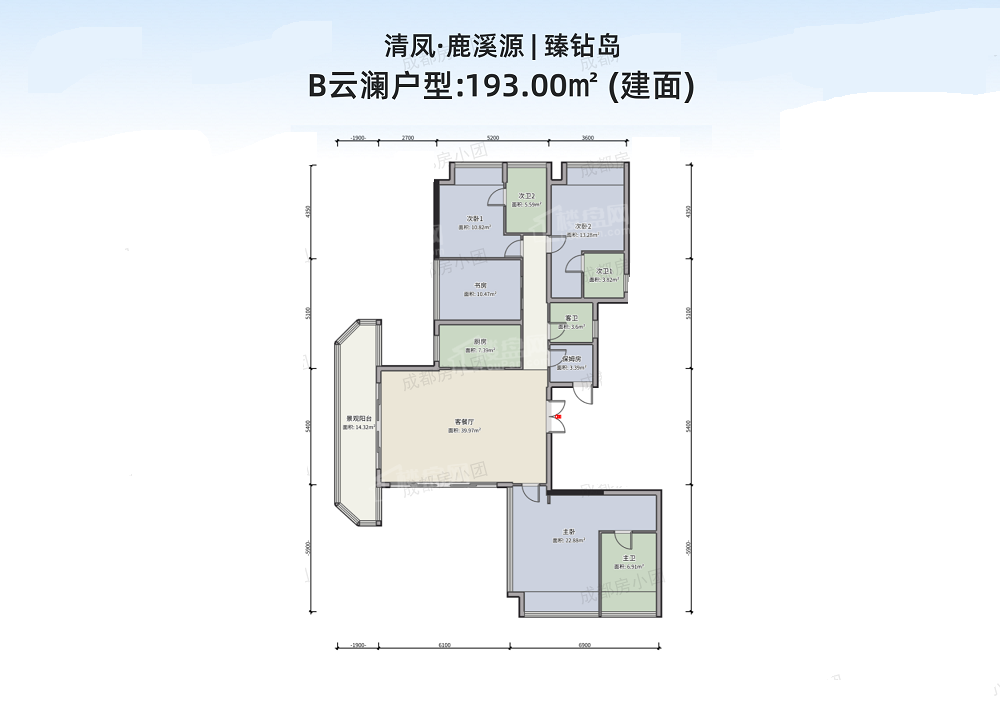 成都清凤鹿溪源7室5厅7卫户型图-成都楼盘网
