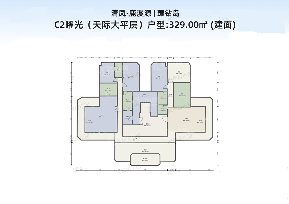 成都清凤鹿溪源7室5厅7卫户型图-成都楼盘网
