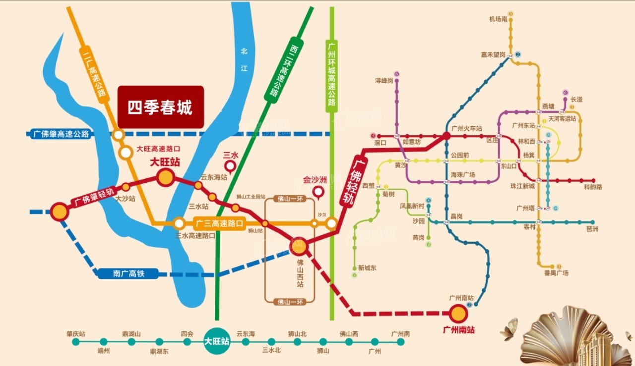 四季金谷交通图