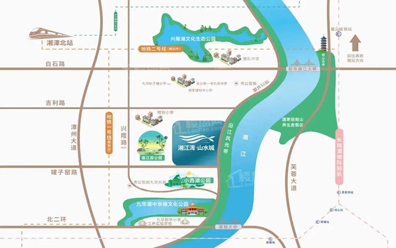 湘江湾山水城区位交通图