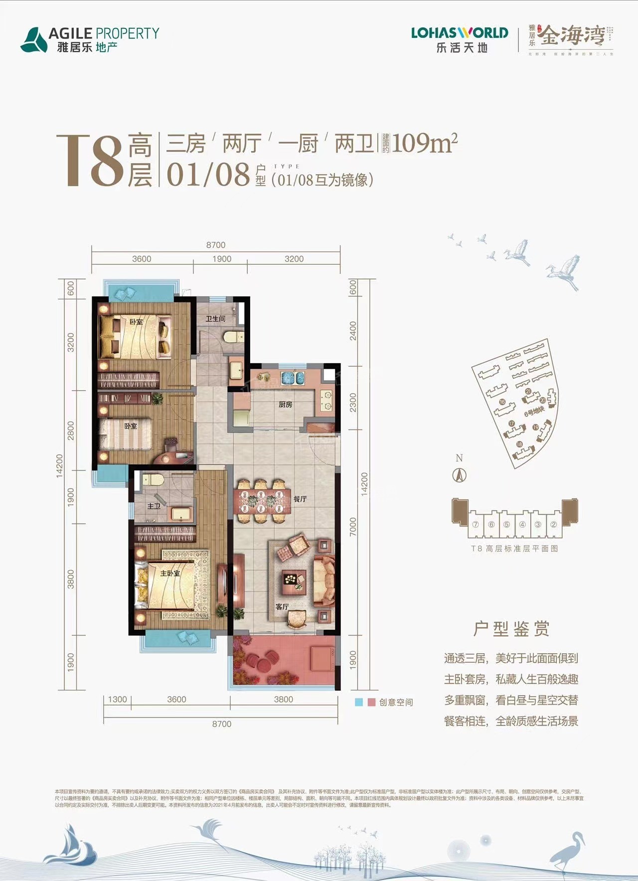 6号地17#、18楼109平三房