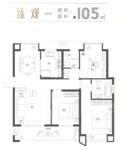 105㎡ 三室两厅两厅