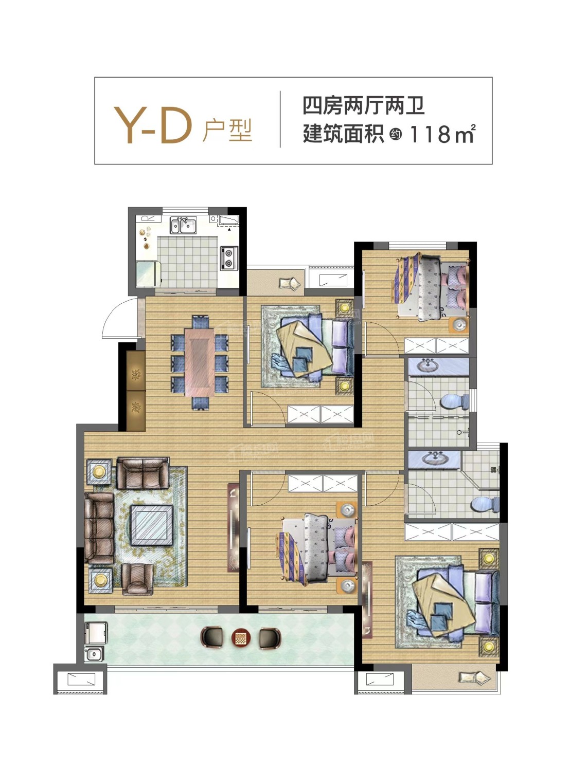 南昌恒茂未来都会4室2厅4卫户型图-南昌楼盘网