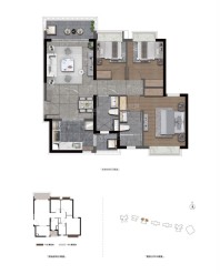 五矿万境水岸-95m²2房2厅2卫