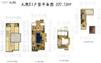 九院E1户型 4室3厅5卫1厨 237.12㎡