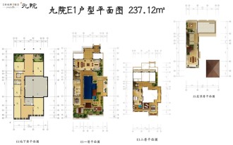 九院E1户型 4室3厅5卫1厨 237.12㎡