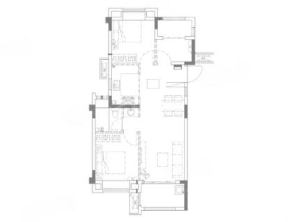 3室2厅1卫1厨， 建面75.00平米