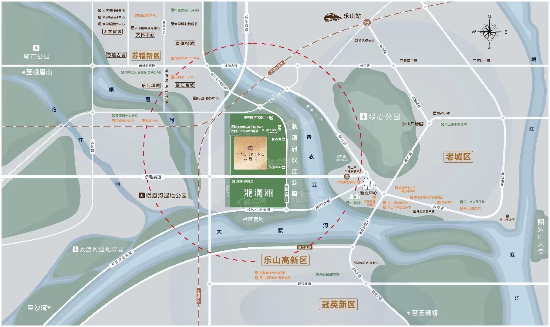 乐山滟澜洲春漫里可以选吗?公园社区邀你来品!