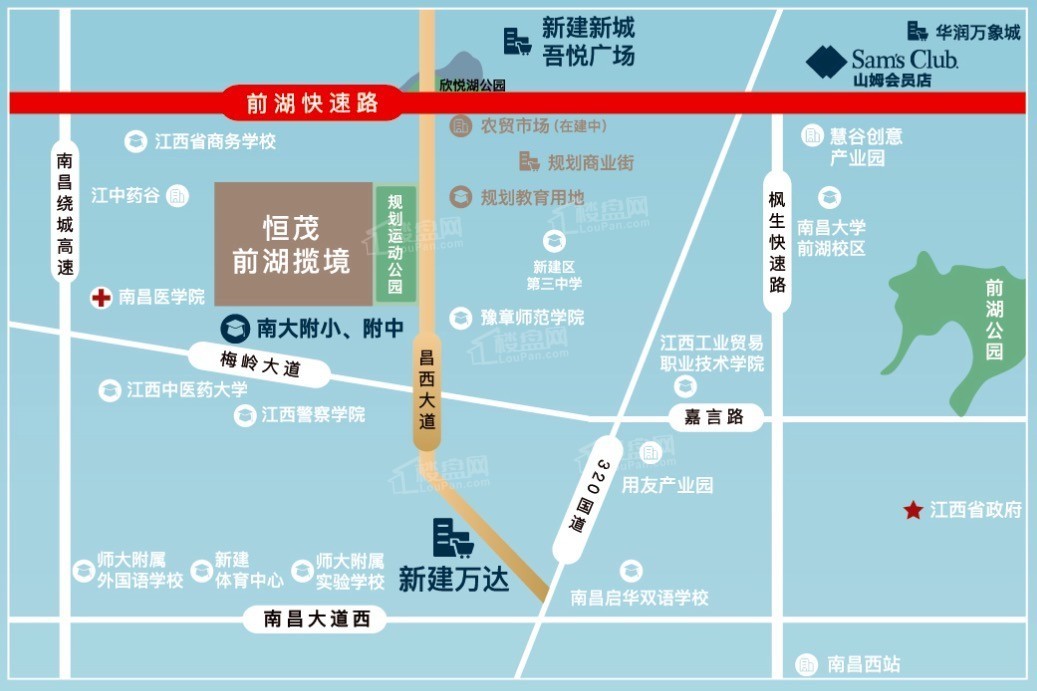 恒茂前湖揽境位置图