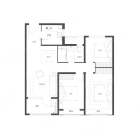 3室2厅1卫1厨， 建面105平米