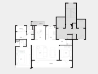 4室2厅2卫1厨， 建面143平米