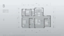 4室2厅2卫1厨， 建面169平米