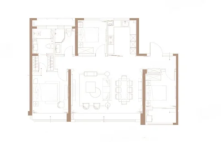3室2厅2卫1厨， 建面159平米