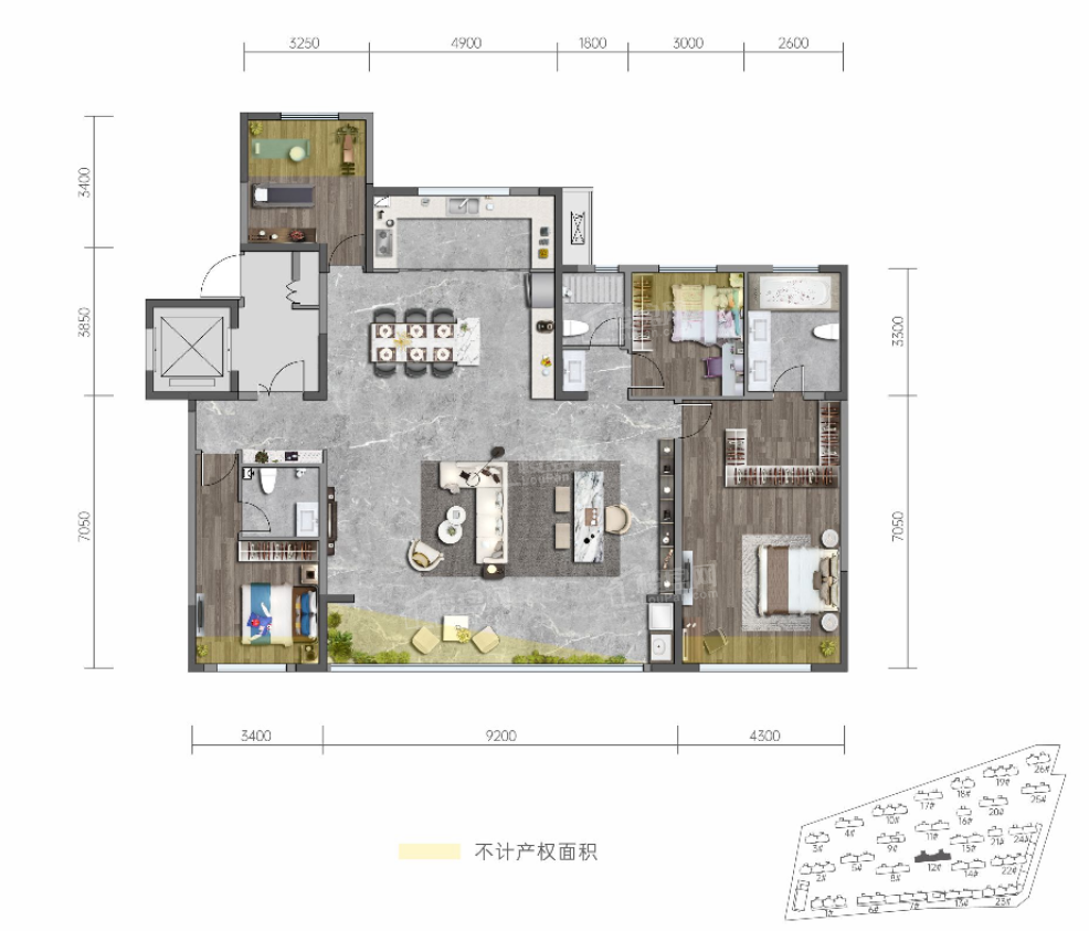 银川民生北府3室2厅2卫户型图-银川楼盘网