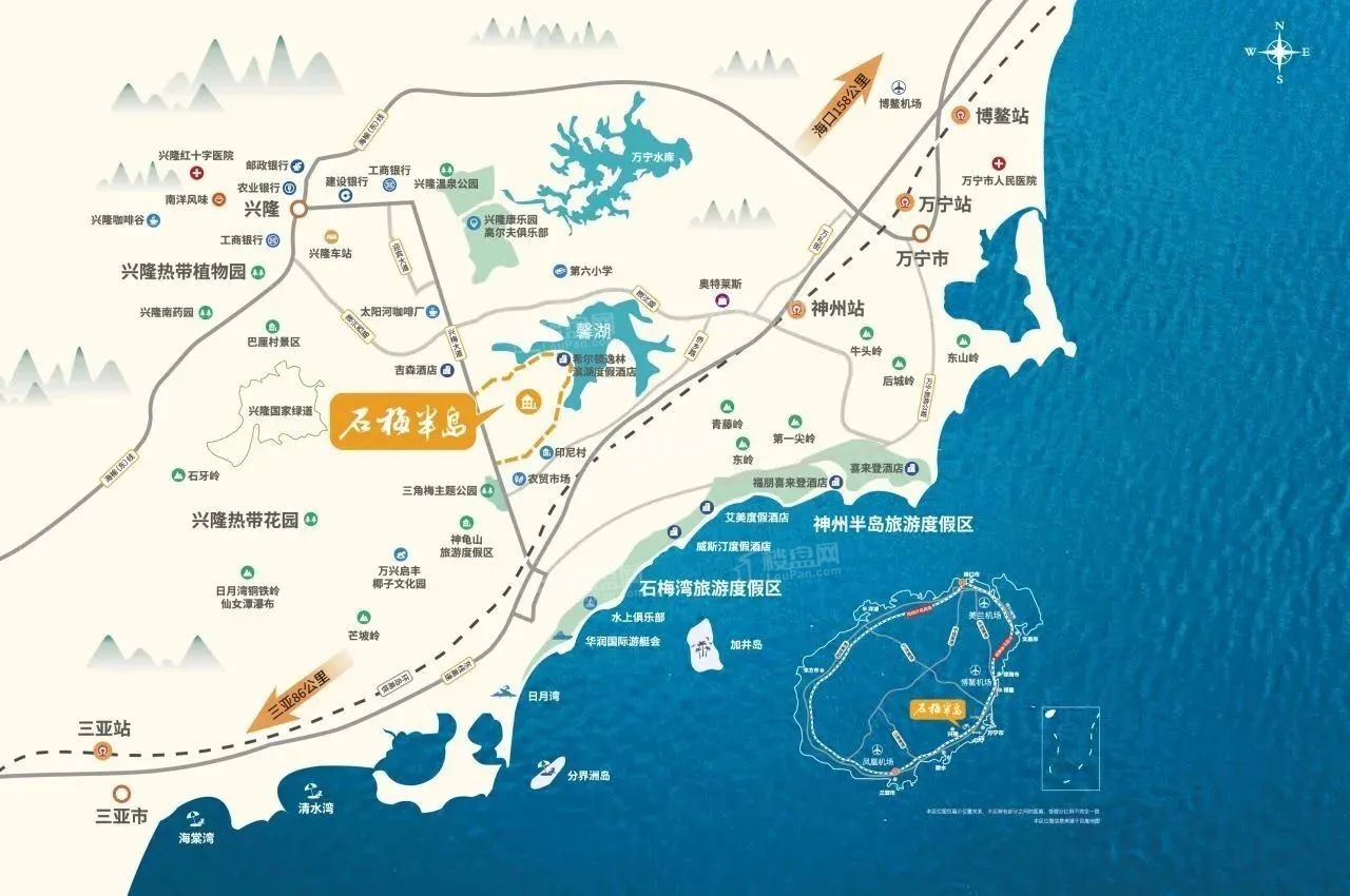 石梅半岛位置图