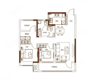 3室2厅1卫1厨， 建面95平米