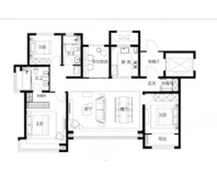 4室2厅2卫1厨， 建面175平米