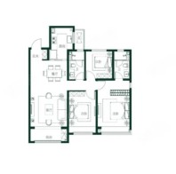 4室2厅2卫1厨， 建面140平米