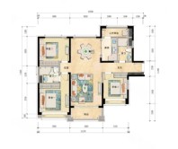 3室2厅2卫1厨， 建面142平米