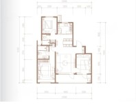 3室2厅2卫1厨， 建面124平米