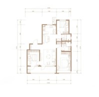 3室2厅2卫1厨， 建面128平米