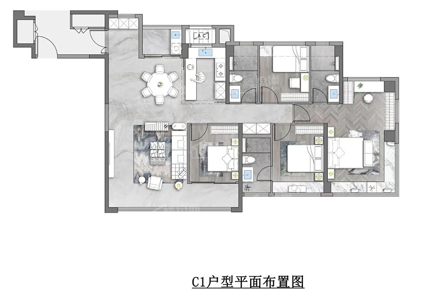佛山建发灯湖天峯4室2厅3卫户型图-佛山楼盘网