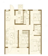 3室2厅2卫1厨， 建面112平米