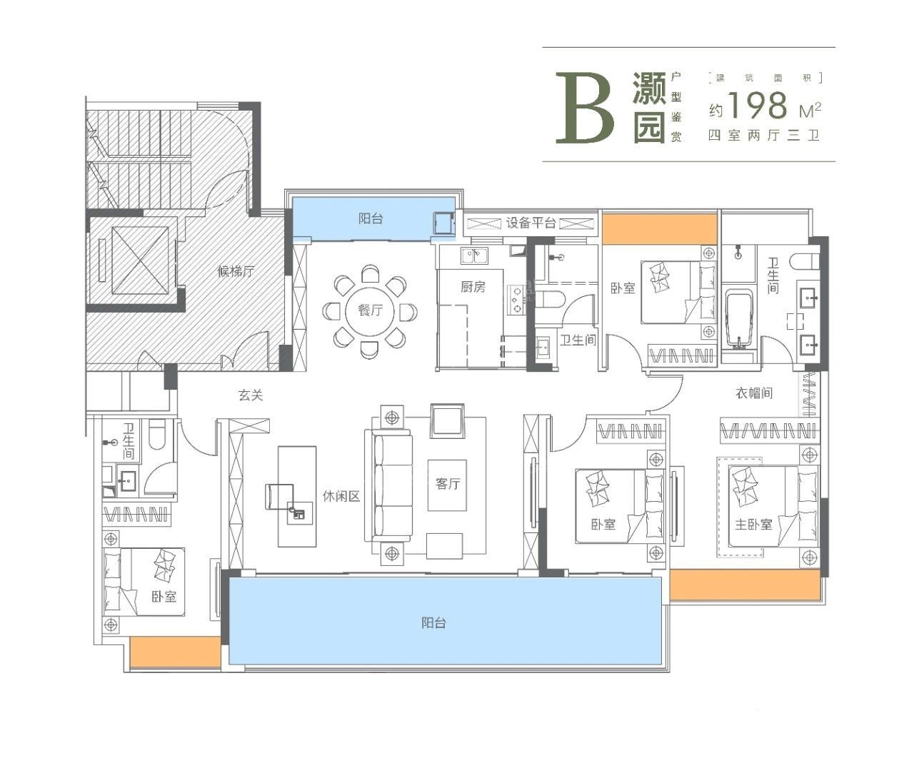 南昌凤起朝阳4室2厅3卫户型图-南昌楼盘网