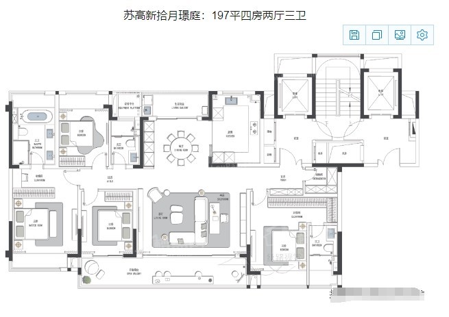苏州拾月璟庭4室2厅2卫户型图-苏州楼盘网