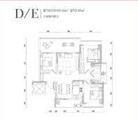 D、E户型建面105平三房两厅两卫