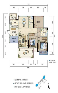 富力湾109㎡户型图