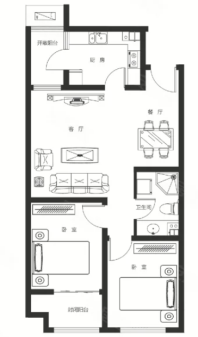  建面约83平米