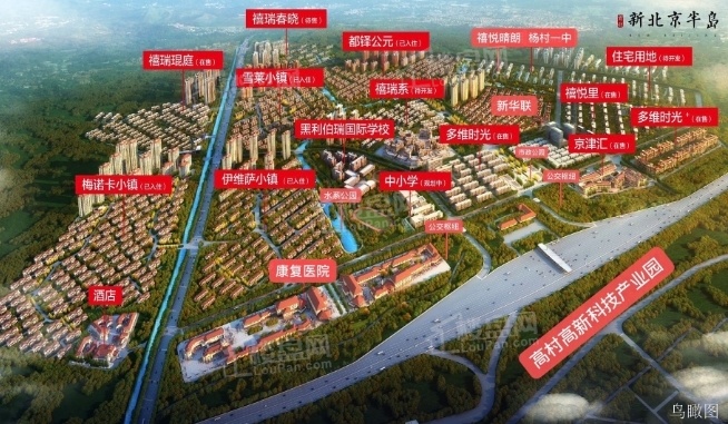 从高村的首创新北京半岛项目出发，到次渠地铁站的直线距离大约28KM