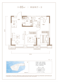 御湖庄园85平米户型图