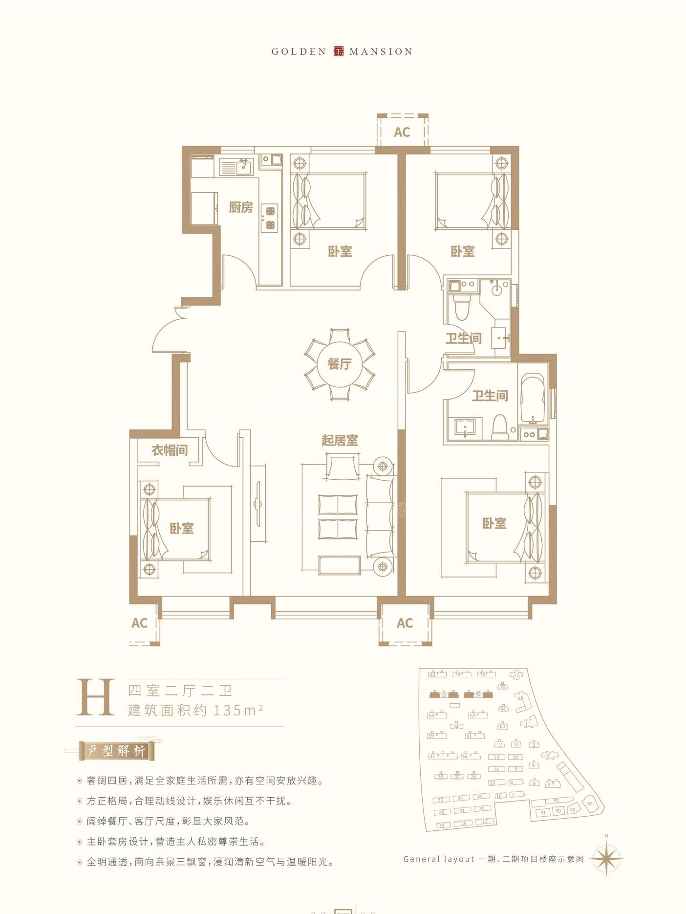 金融街金悦府135平米户型图