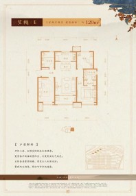 世茂国风雅颂联120平米高层户型图