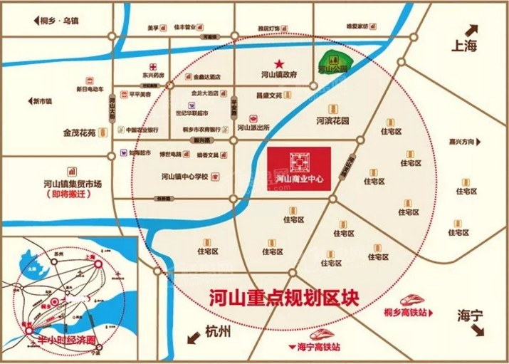 河山商业中心位置图