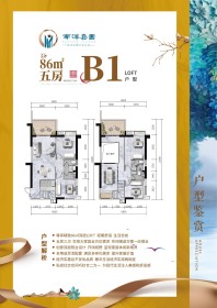 loft B1户型 5室2厅3卫 86㎡