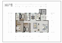 鑫通中央公园建面约165㎡户型