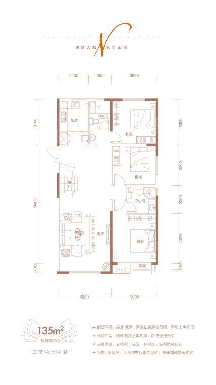 锦尚国际锦枫华建面约135㎡户型