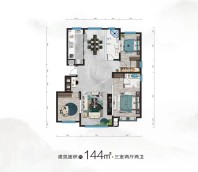 丽水湾建面约144㎡户型