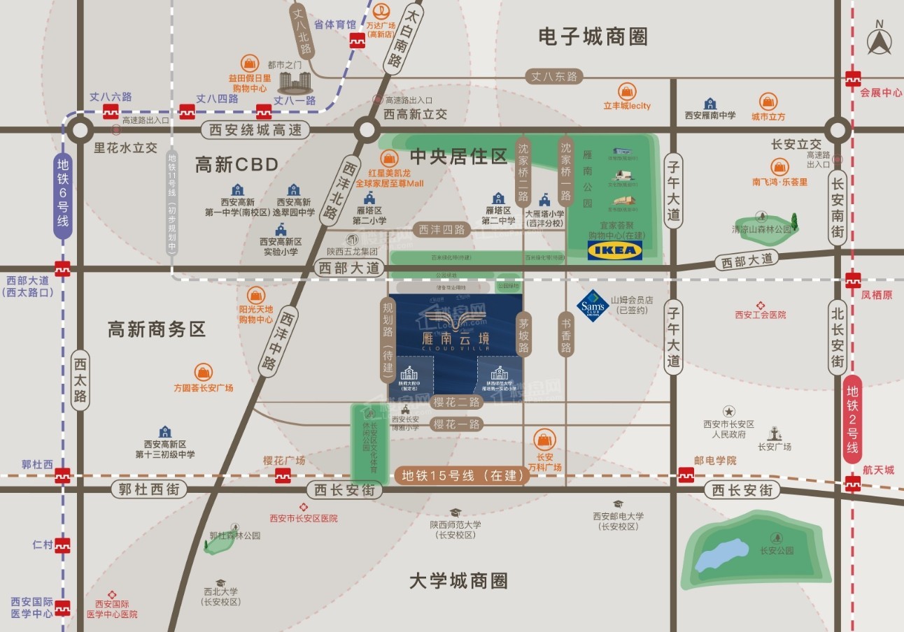 陕建雁南云境位置图