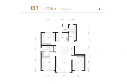 B1 三室两厅两卫 124平