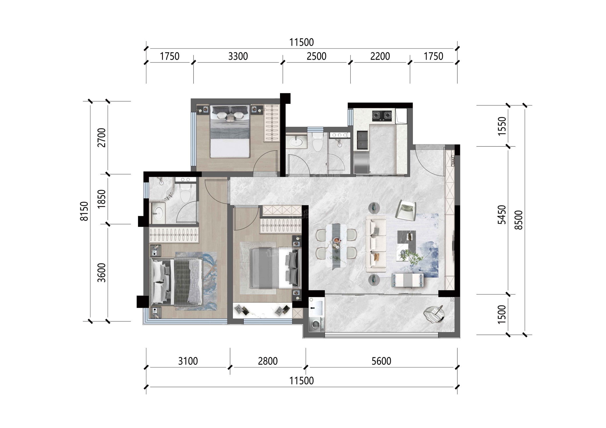 贵阳建发缦云4室2厅2卫户型图-贵阳楼盘网